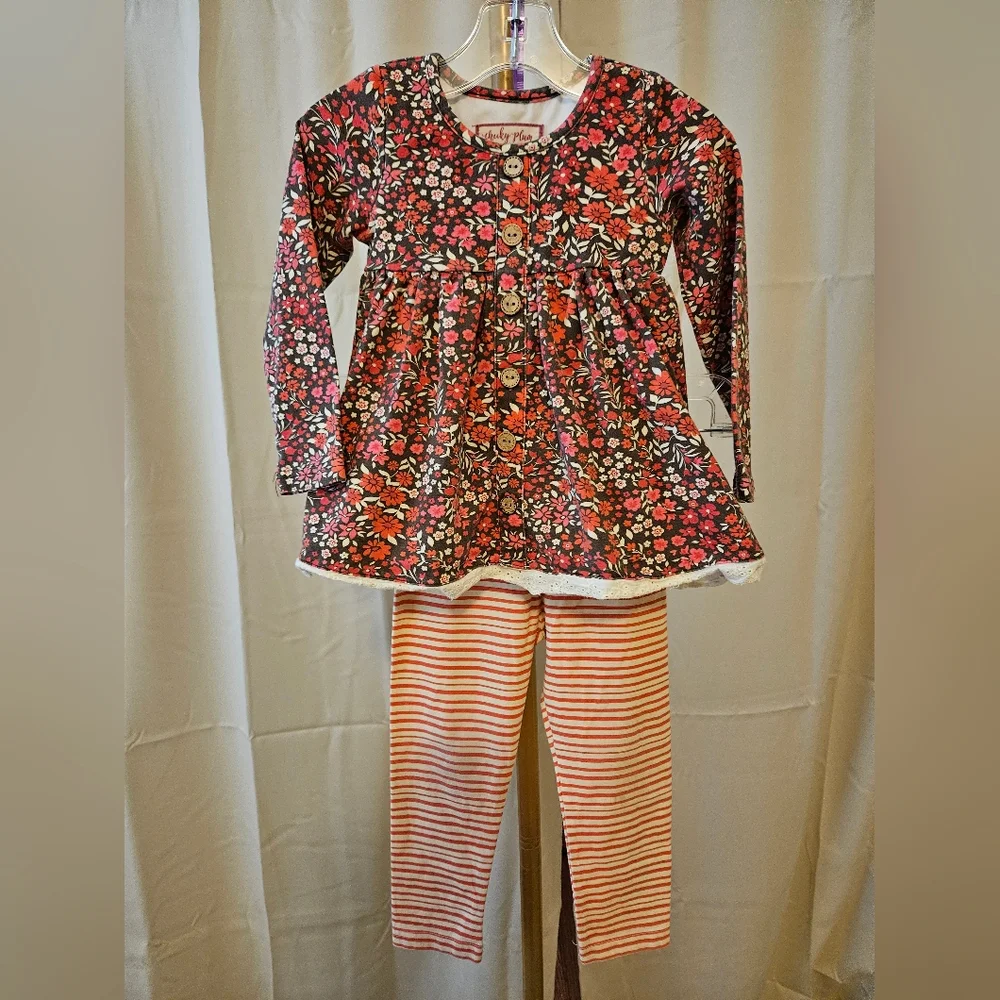 Cheeky Plum Floral Matching Set - Sz 2T